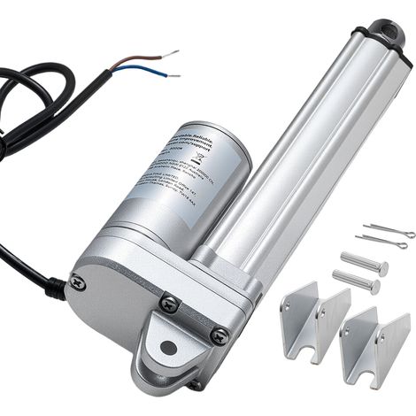 VEVOR Attuatore Lineare 12V, Attuatore Lineare Impermeabile IP65 con Corsa da 152,4 mm, Attuatori di Movimento da 3000 N con Staffe di Montaggio per Inseguitori Solari, Macchinari Industriali