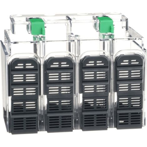 Coprimorsetti lunghi POWERPACT 4P con grado di protezione IP40 e passo di collegamento 35 mm.