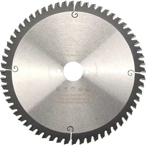 Diamwood – Lame de scie circulaire 216 mm Z60 TP Nég – Carbure de tungstène pour alu et bois – Coupe fine et précise – Angle d'attaque -3°