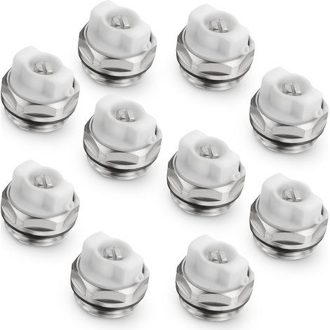 Lot de 10 bouchons de robinet de purge de radiateur manuel de 1,27 cm