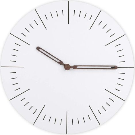 Pendule Murale en Bois, Horloge Ronde Silencieuse, Horloge Murale Mince Moderne, Basics Horloge Murale Traditionnelle, Décoration pour Chambre, Salon, Bureau (30cm, Épaisseur 5mm-Blanc) (1/5)