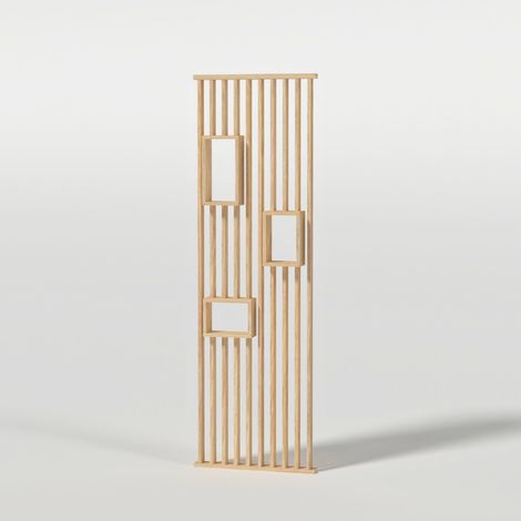 Cloison amovible en chêne avec étagères – Hauteur 254 cm – Largeur 80 cm – Profondeur 7,5 cm – Installation simplifiée