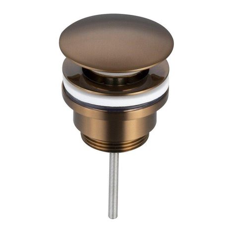 Fortifura – Bouchon de vidage pour lavabo – Clapet clic-clac – Cuivre brossé PVD – Diamètre 6.3cm – Mécanisme durable (1/5)
