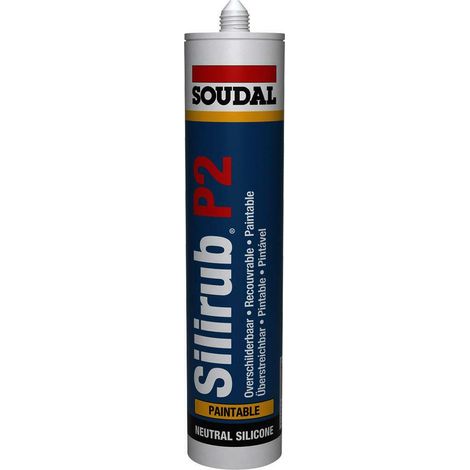 Soudal Silirub P2 Blanc RAL 9010 310 ml – Mastic silicone neutre pour vitrage et joints de construction