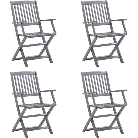 Maison Exclusive - Klappbare Gartenstühle 4 Stk. mit Sitzkissen M