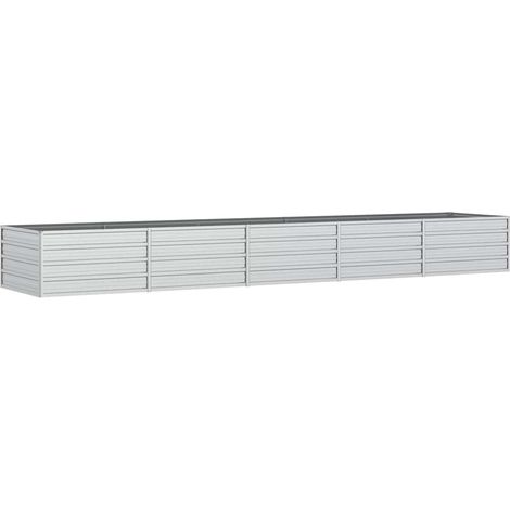 Maison Exclusive - Letto Rialzato Giardino 400x80x45 cm in Acciaio Zincato Argento (1/5)