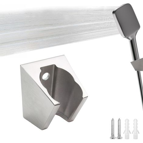 Support Douchette, Acier Inoxydable Porte Pommeau de Douche Argenté (1/5)