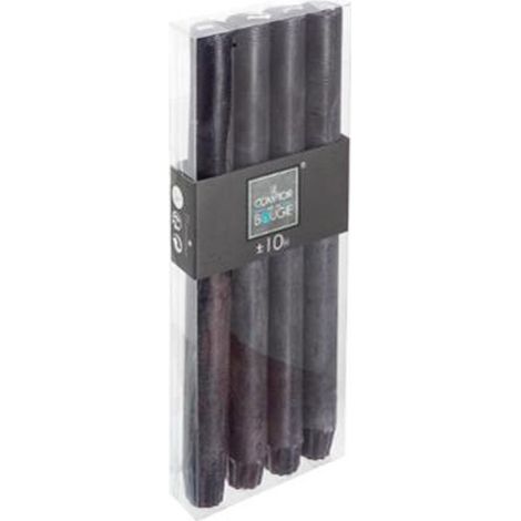 Lot de 4 Bougies Bâton "Rustic" 24cm Noir (1/2)