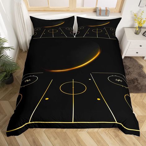 Hockey sur Glace Parure de Lit 140x200cm Hockey Stadium Sets de Housse de Couette Hiver Sports Hobby Housse de Couette Respirable Décor Parure Housse de Couette - 140 x 200 cm (1/5)