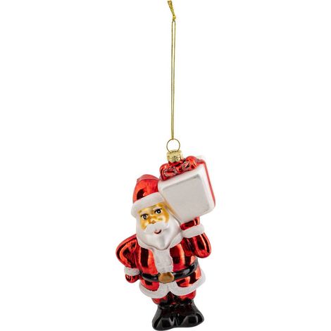 Scatola regalo babbo natale in vetro h.13cm rosso - Feeric lights & christmas