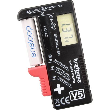 kraftmax Tester batterie Campo di misura (tester batterie) 1,2 V, 1,5 V Batteria ricaricabile, Pila 146699 (1/3)