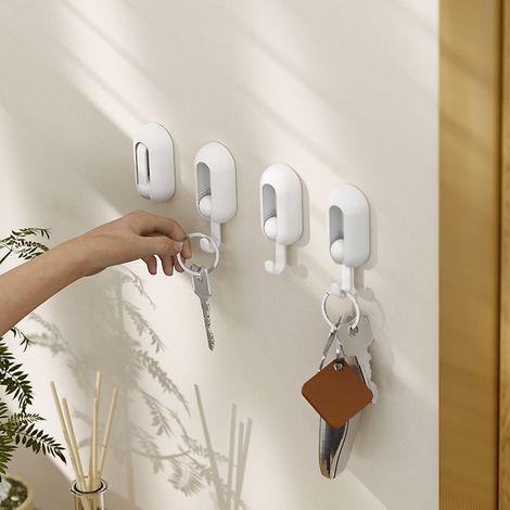 Selbstklebende Drehhaken mit 360°-Drehung, faltbar und wasserdicht, zum Aufhängen kleiner Gegenstände ohne Bohren (1/5)