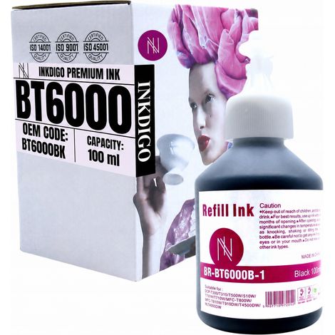 Inchiostro Inkdigo BT6000BK compatibile con Brother DCP-T300 MFC-T800W DCP-T510W, certificato TÜV. (1/5)