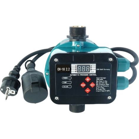 CHM GmbH® Pumpensteuerung Druckschalter CH-18  (EIN- und Abschaltdruck einstellbar) mit Trockenlaufschutz für Pumpen bis 2,2 Kw (1/5)