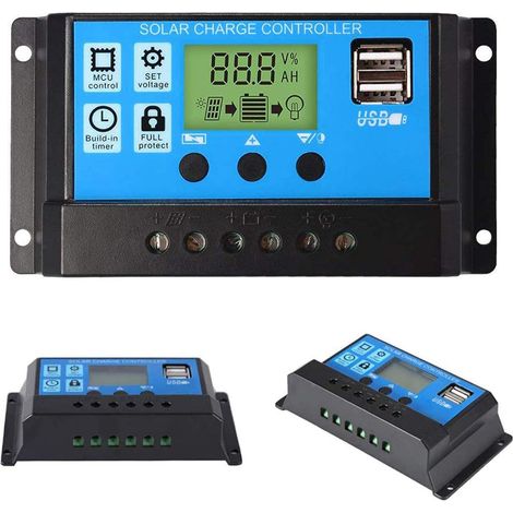 Sollbry 30A 12V/24V Laderegler-PWM-Solarpanel-Regler USB-Anschluss LCD-Display (1/5)