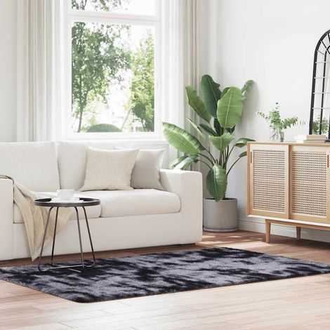 Teppich Shaggy Hochflor NAVARRA Dunkelgrau 130x200 cm Polyester