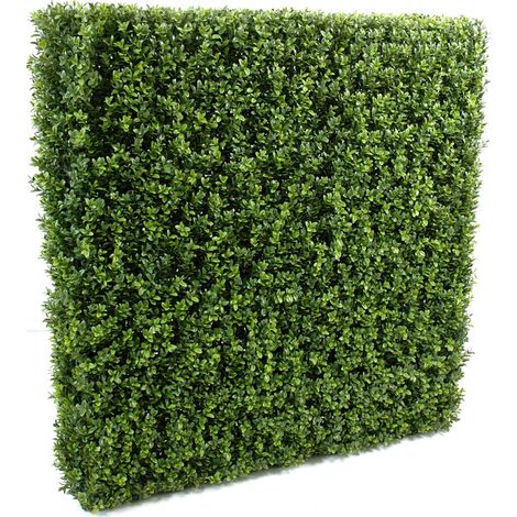 Pegane – Haie artificielle buis 100 cm – Structure métal vert – Résistante aux UV – Pour extérieur – Effet ultra-réaliste sans entretien (1/3)