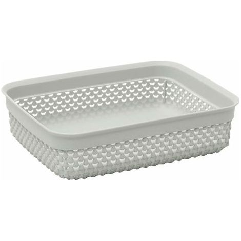 Droplette Design Plastic Storage Basket, 2.2L, Ice Grey
