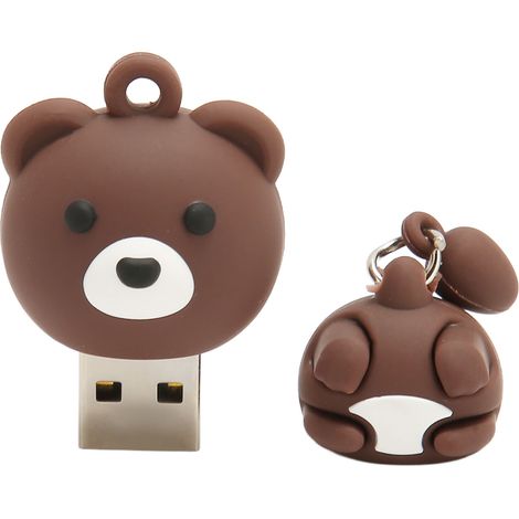 Clé USB 2.0 64GB Mignon Ours en Forme, Compatible Téléphone et PC, Échange à Chaud Ultra Stable (1/5)