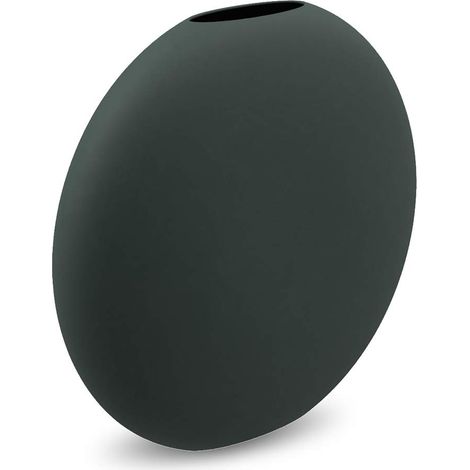 Vase, céramique, Vert foncé, L : 15, B : 4, H : 14 cm (1/3)