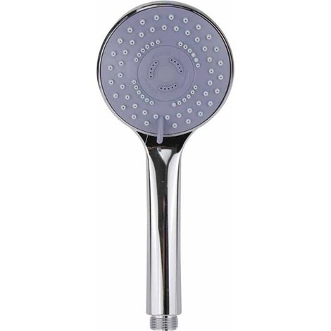 Soffione doccia e vasca multigetto 11cm in ABS cromato grigio sistema anticalcare attacco 1/2
