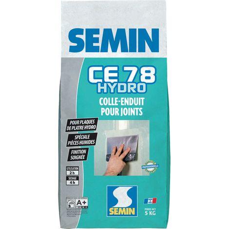 Semin – Enduit pour joints hydro 5kg – Résistance à l'eau – Application manuelle – Pour plaques de plâtre amincies