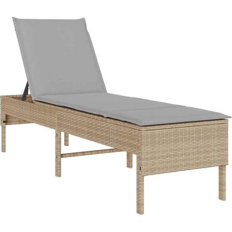 Maison Exclusive - Sonnenliege mit Auflage Beige 55x200x44 cm Pol