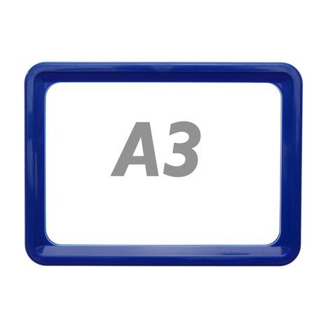 PrimeMatik - Marco para letreros y carteles A3 427x304mm azul para rotulación (1/4)