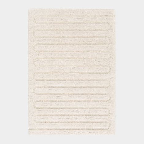 Tapis Zig-Zag crème - Motif graphique & velours doux - 200 x 290 cm (1/5)
