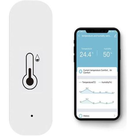 Thermometre Interieur, Tuya Lot de 1 Thermomètre Connecté WiFi Thermomètre Hygromètre Intérieur avec Moniteur à Distance et Alarme de Notification (1/5)