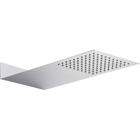Hudson Reed – Pommeau de douche fixe plat pluie 20 x 48,7 cm – Acier inoxydable chromé – Picots anticalcaires – Diffusion luxueuse d'eau (1/4)