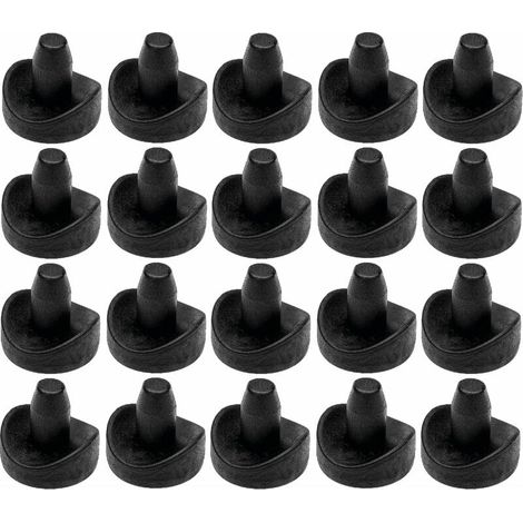 20x Endkappe für runde horizontale Rohrlasche zum Einsetzen von Außen-Ø 16 mm Innen-Ø 6,5 mm in PELD-Rohrpolster-Führungsfuß-Möbel-Stuhl-Einsatz, schwarz (1/3)