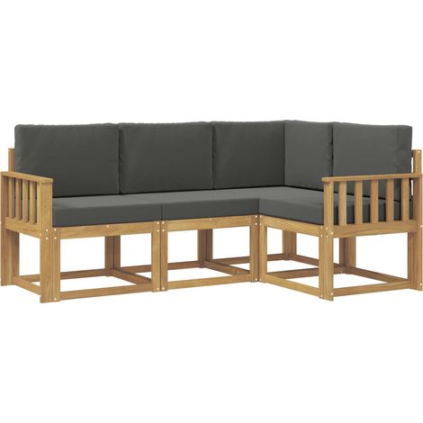 Set di divani da esterno con cuscino 4 pz  Salotto da Giardino Bianco e Antracite (1/5)
