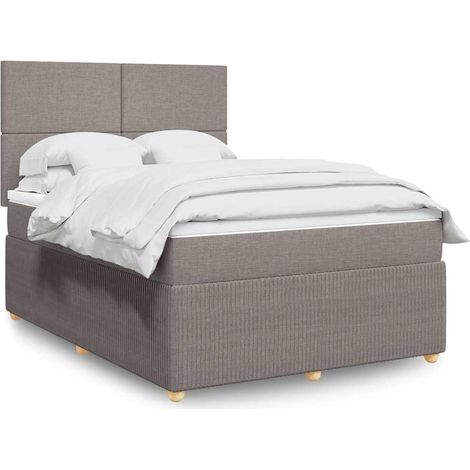 Boxspringbett mit Matratze Taupe 140x200 cm Stoff