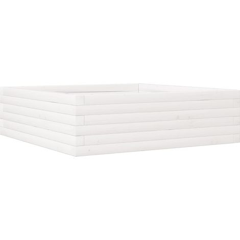 Maison Exclusive - Pflanzkübel Weiß 80x80x23 cm Massivholz Kiefer