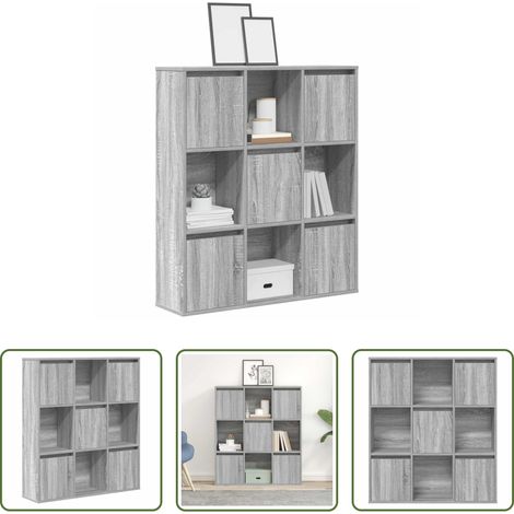 Bücherregal Holz - Bücherregal Grau Sonoma 89x24x101,5 cm Holzwerkstoff (1/5)