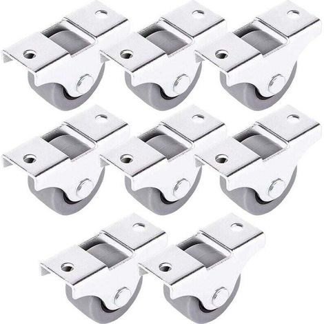 Juego de 8 mini ruedas giratorias de 25 mm para muebles y equipos - Crezuo