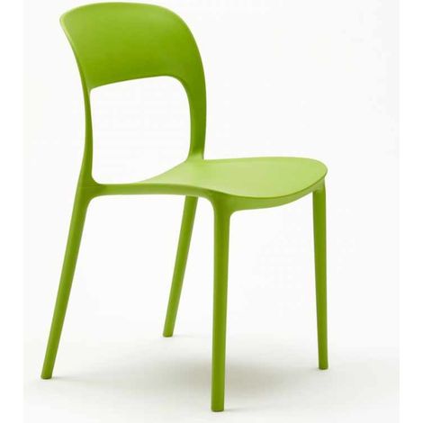 Silla de cocina de diseño para restaurante hecha de polipropileno - Verde