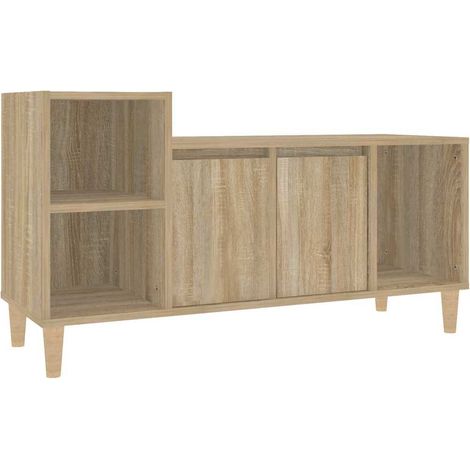 vidaXL Mueble para TV madera contrachapada roble Sonoma 100x35x55 cm (1/2)