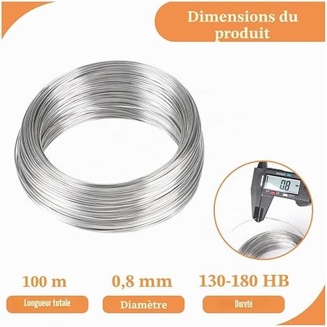 Stainless Steel Wire Ø0.8mm Stainless Spring Wire Silver Mild Steel Wire for DIY Fixing Wire for DIY Garden Wiring Jewelry Making Sculptures Frame (1/4)