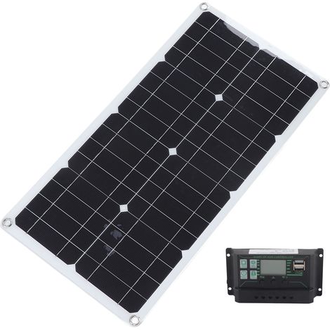 250-W-monokristallines Solarpanel mit 10-A-Regler und zwei USB-Anschlüssen zum Laden von Batterien in Wohnmobilen, Autos und Booten (1/5)