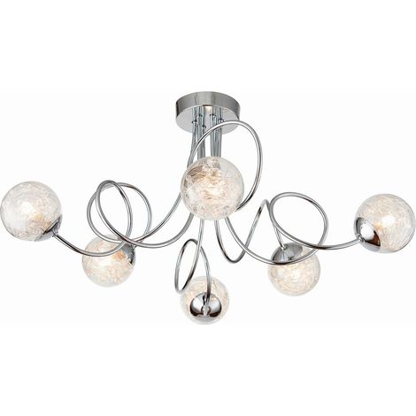 Endon Auria - LED 6 luci semifilo cromato con filo cromato, paralume, G9 (1/5)