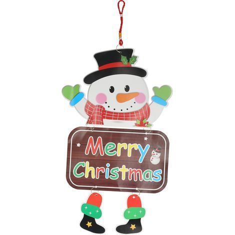 Dekoratives Schneemann-Weihnachts-Türschild, Wandbehang, Fensterdekoration (1/5)