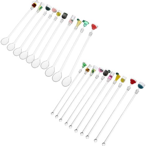 Ensemble 20 bâtonnets mélangeurs en acrylique pour cocktails, boissons et jus, pour les fêtes, la maison et la cuisine
