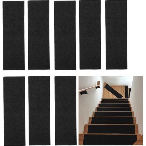 Set di 8 tappetini antiscivolo in legno per scale, tappetino antiscivolo per scale, tappeto autoadesivo per scale, tappetino antiscivolo per scale (1/5)