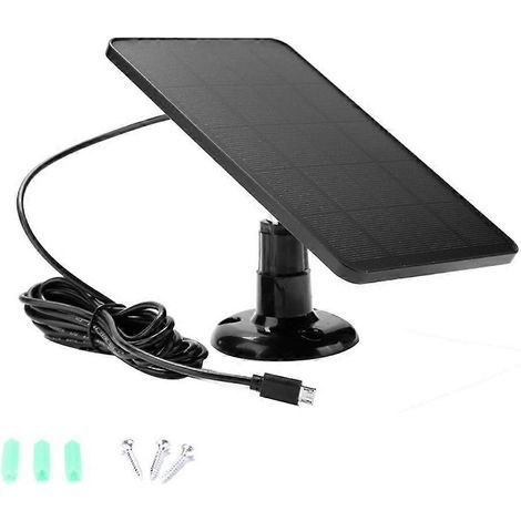 Chargeur solaire portable 4W 5V, rechargeable par USB, compatible avec les caméras de sécurité et les petits systèmes. (1/5)