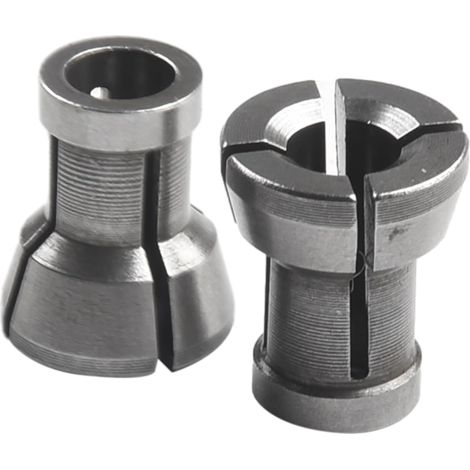 Juego de 2 adaptadores de mandril de pinza para máquinas de corte, acero al carbono macizo, compatible con diferentes tamaños de pinza (2 piezas 6,35 x 16,5)