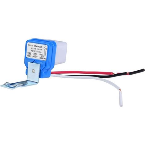 Interrupteur de Commande Éclairage Automatique avec Capteur Crépusculaire, Cellule Photoélectrique Auto on/off pour Lampadaire Extérieur, Porte, Jardin(24V) (1/5)