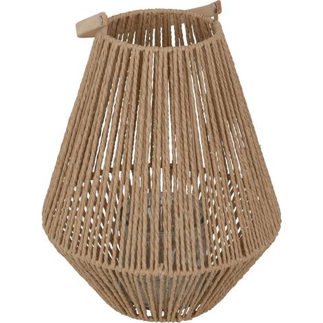 Lanterna ross in fibra vegetale marrone h31cm - Atmosphera créateur d'intérieur (1/4)