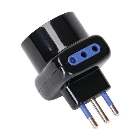 ADATTATORE TRIPLO 10A-10A+SCHUKO AIGOSTAR - NERO 2P+T- 10 pezzi